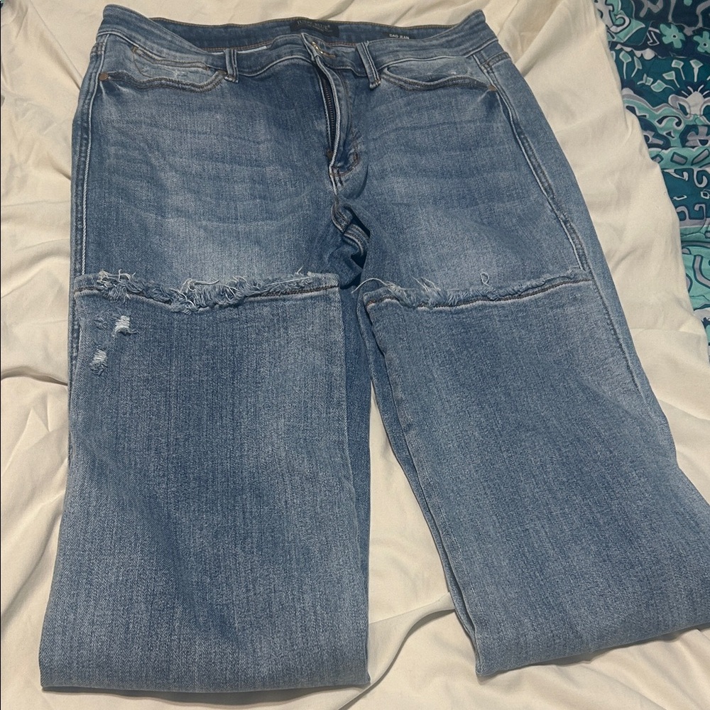 Classic Judy Blue Distressed Women  Dad Jeans